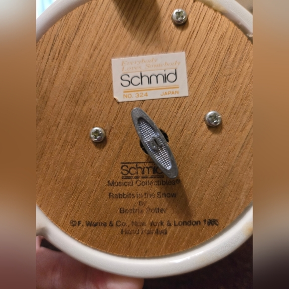 Vintage Rabbits In The Snow By Beatrix Potter Peter Rabbit By Schmid Music Box - Picture 5 of 7